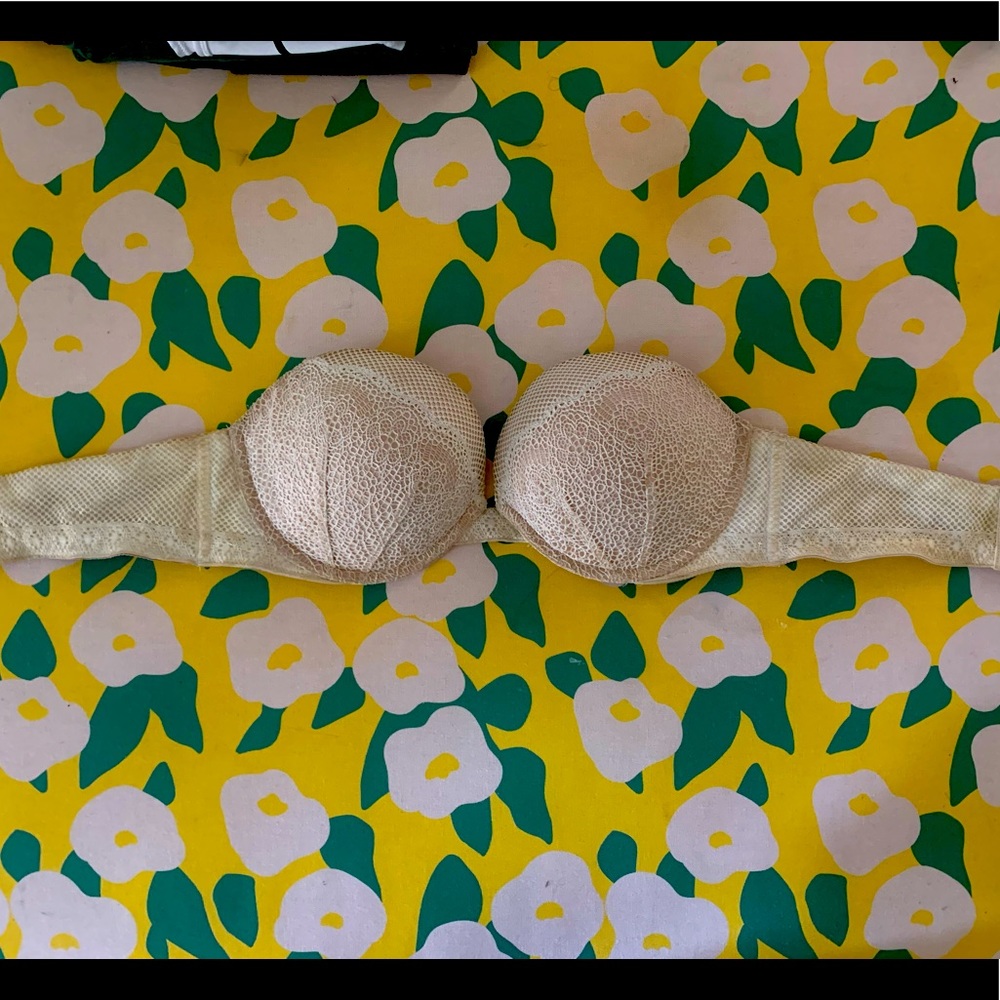 Victoria’s Secret Lace Strapless Bra.